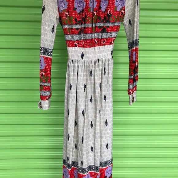 Vintage 70's Nancy B of California Multi Print Maxi *Authentic Halloween Costume - Picture 1 of 12